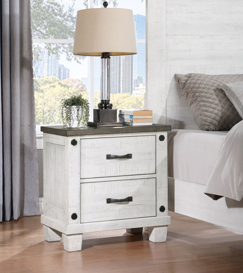 Bledel 2-drawer Nightstand Distressed WhiteDistressed White