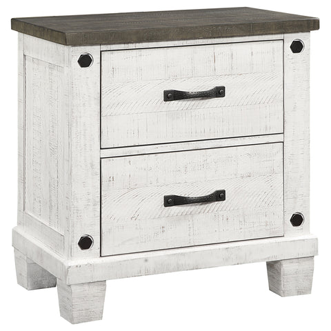 Bledel 2-drawer Nightstand Distressed WhiteDistressed White