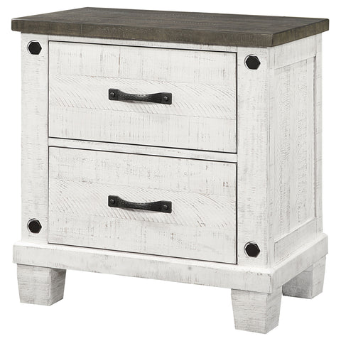 Bledel 2-drawer Nightstand Distressed WhiteDistressed White