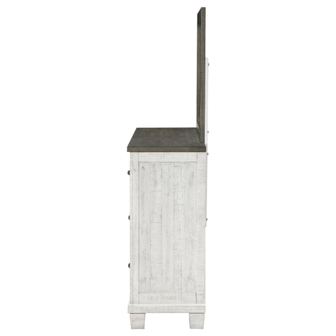 Bledel 7-drawer Dresser with Mirror Distressed WhiteDistressed White
