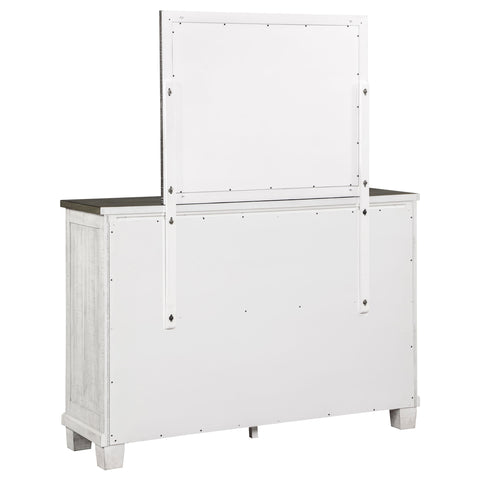 Bledel 7-drawer Dresser with Mirror Distressed WhiteDistressed White