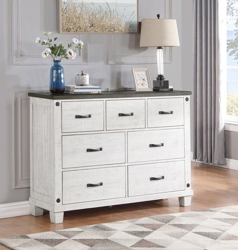 Bledel 7-drawer Dresser Distressed WhiteDistressed White