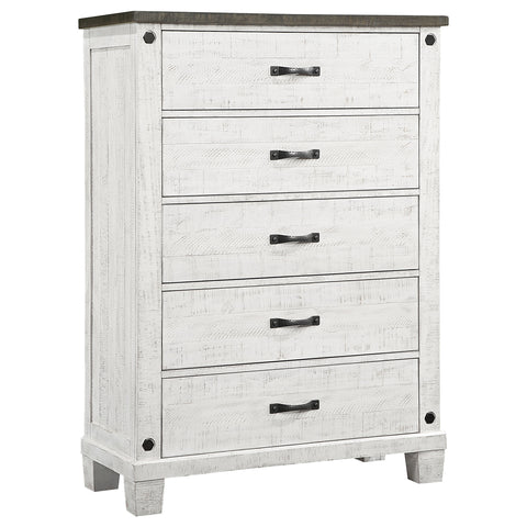 Bledel 5-drawer Bedroom Chest Distressed WhiteDistressed White