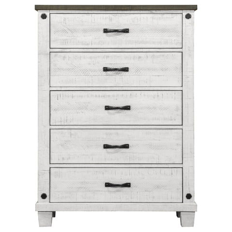 Bledel 5-drawer Bedroom Chest Distressed WhiteDistressed White