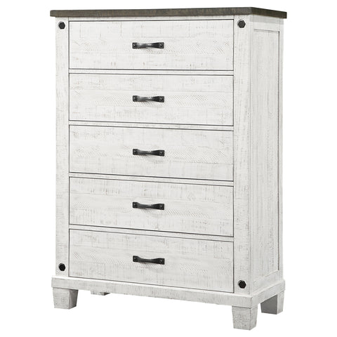 Bledel 5-drawer Bedroom Chest Distressed WhiteDistressed White