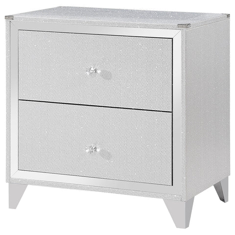 Trotter 2-drawer Nightstand Silver