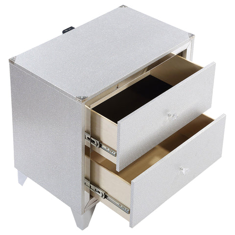 Trotter 2-drawer Nightstand Silver