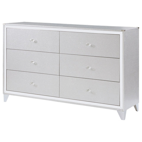 Trotter 6-drawer Dresser Silver