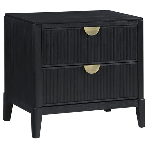 Harvey 5-piece Upholstered Eastern King Bedroom Set BlackBlack
