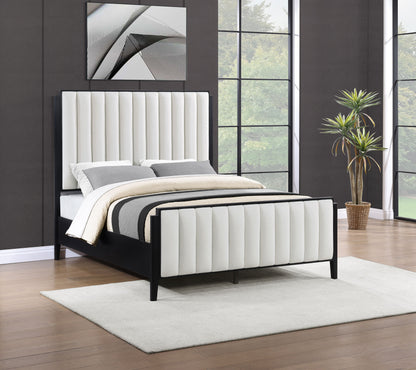 Thatcher 60-inch Upholstered Eastern King Bed Black