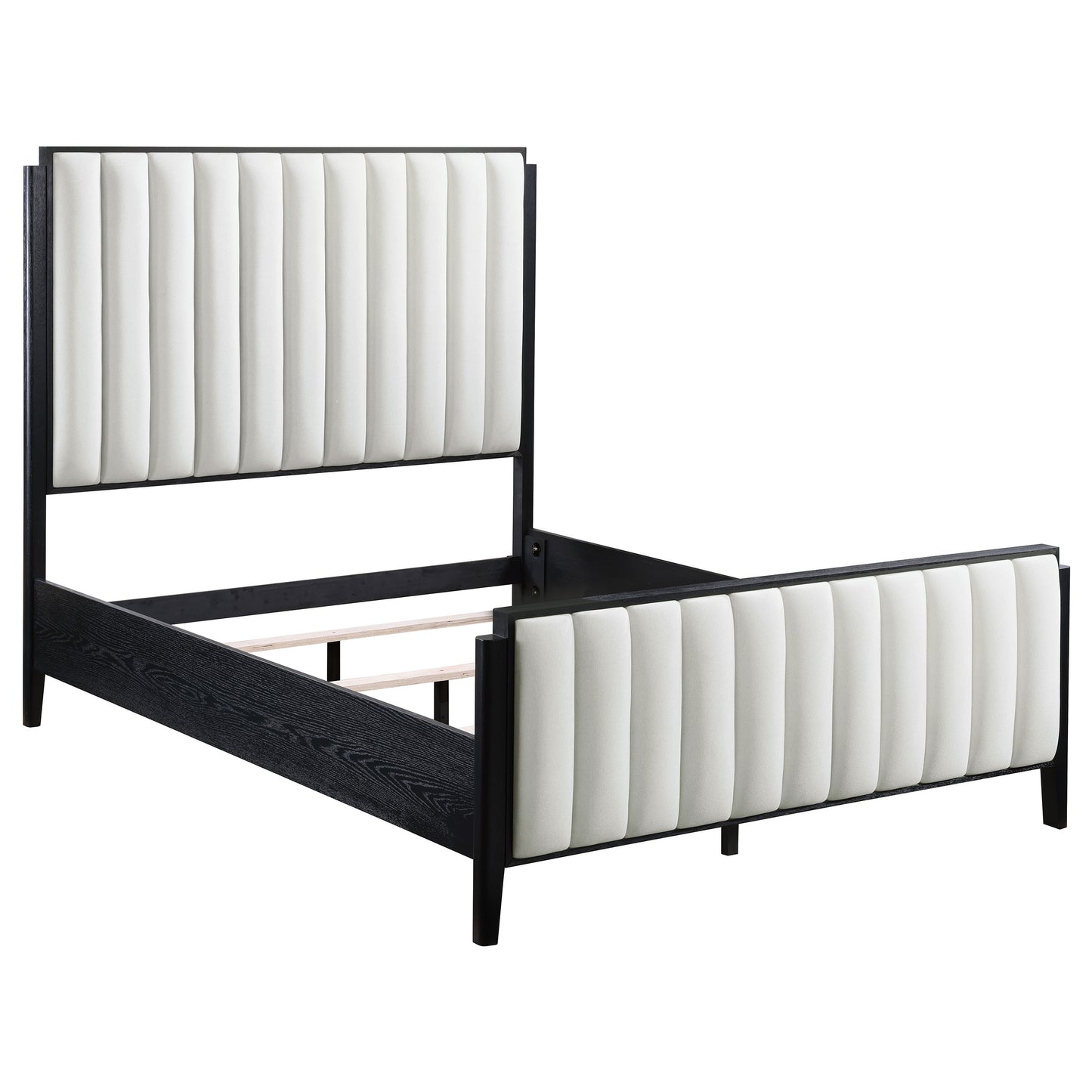 thatcher 60-inch upholstered eastern king bed black