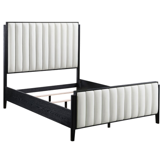 Thatcher 60-inch Upholstered Eastern King Bed Black