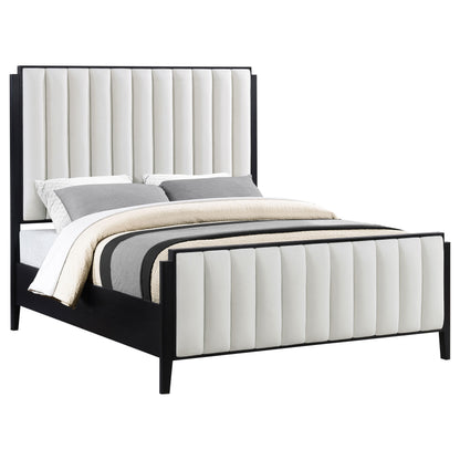 Thatcher 60-inch Upholstered Eastern King Bed Black