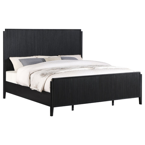 Harvey Wood Eastern King Panel Bed BlackBlack