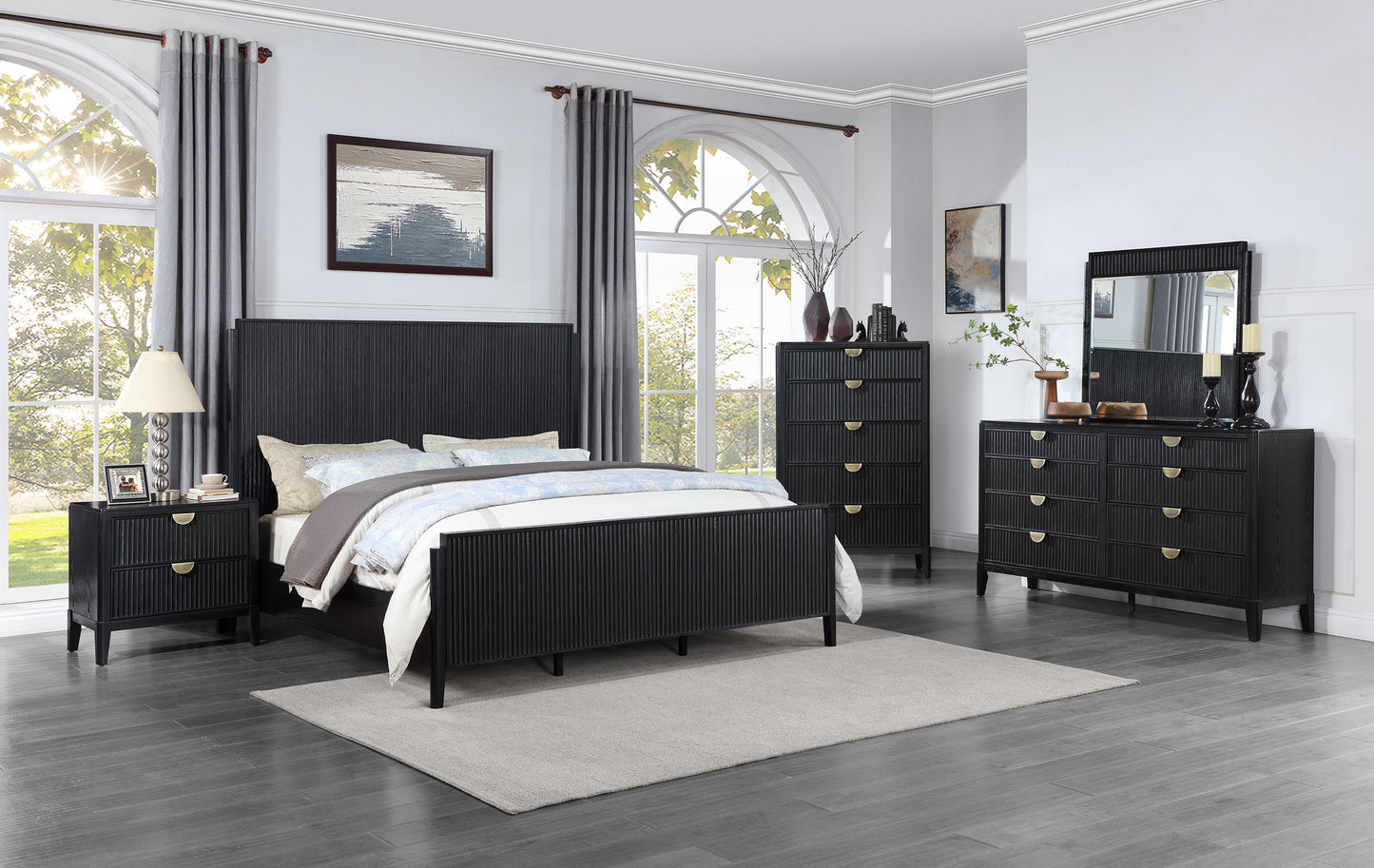 thatcher wood eastern king panel bed black