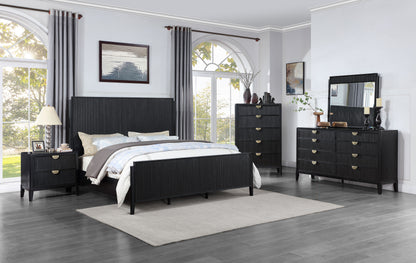 Thatcher Wood Eastern King Panel Bed Black