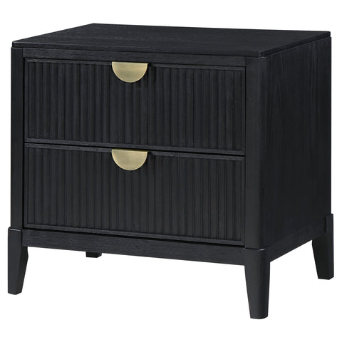 Harvey 2-drawer Nightstand BlackBlack