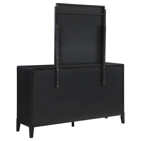 Harvey 8-drawer Dresser with Mirror BlackBlack