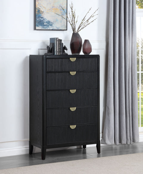 Harvey 5-drawer Bedroom Chest BlackBlack