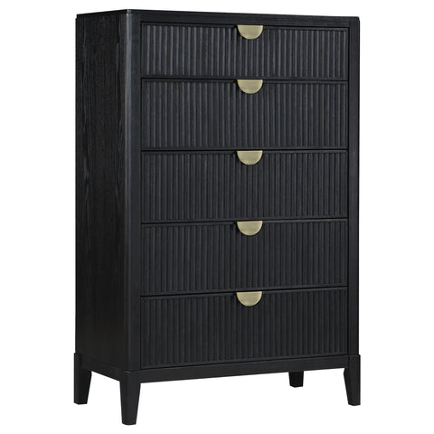 Harvey 5-drawer Bedroom Chest BlackBlack