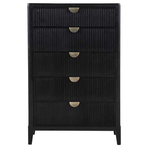 Harvey 5-drawer Bedroom Chest BlackBlack