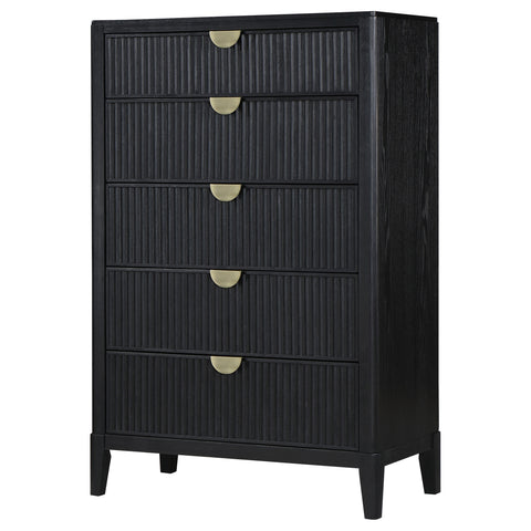 Harvey 5-drawer Bedroom Chest BlackBlack