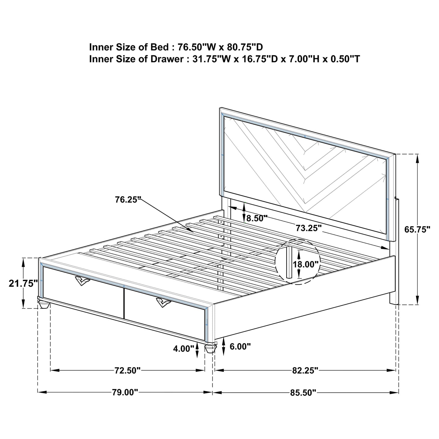 eleanor wood eastern king led storage bed light silver