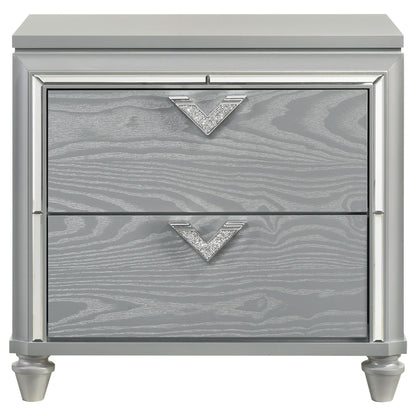 Eleanor 2-drawer Nightstand Light Silver