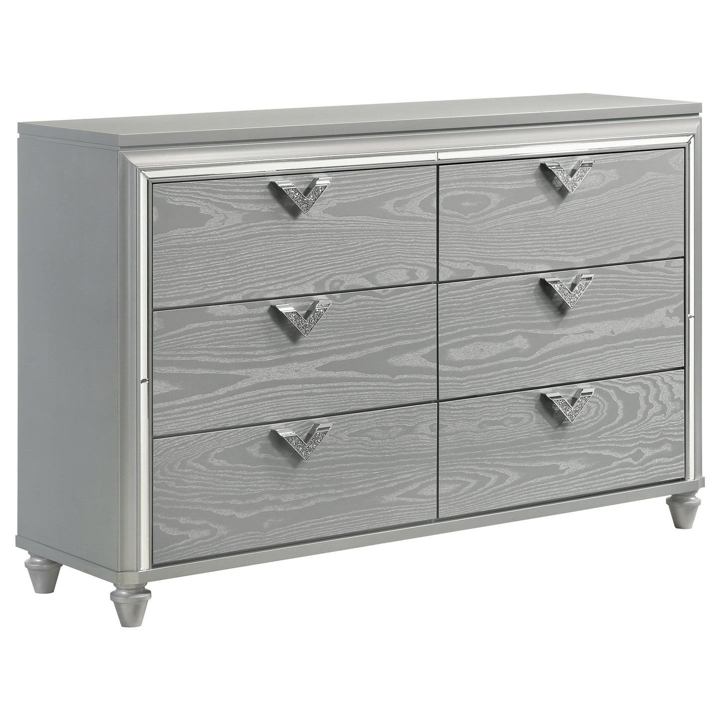 eleanor 6-drawer dresser light silver