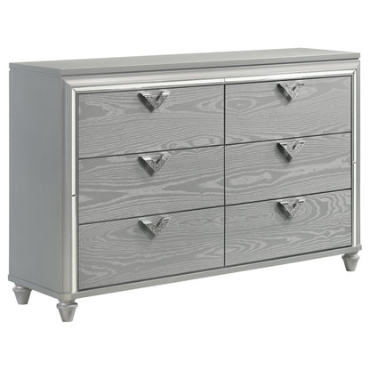 Eleanor 6-drawer Dresser Light Silver