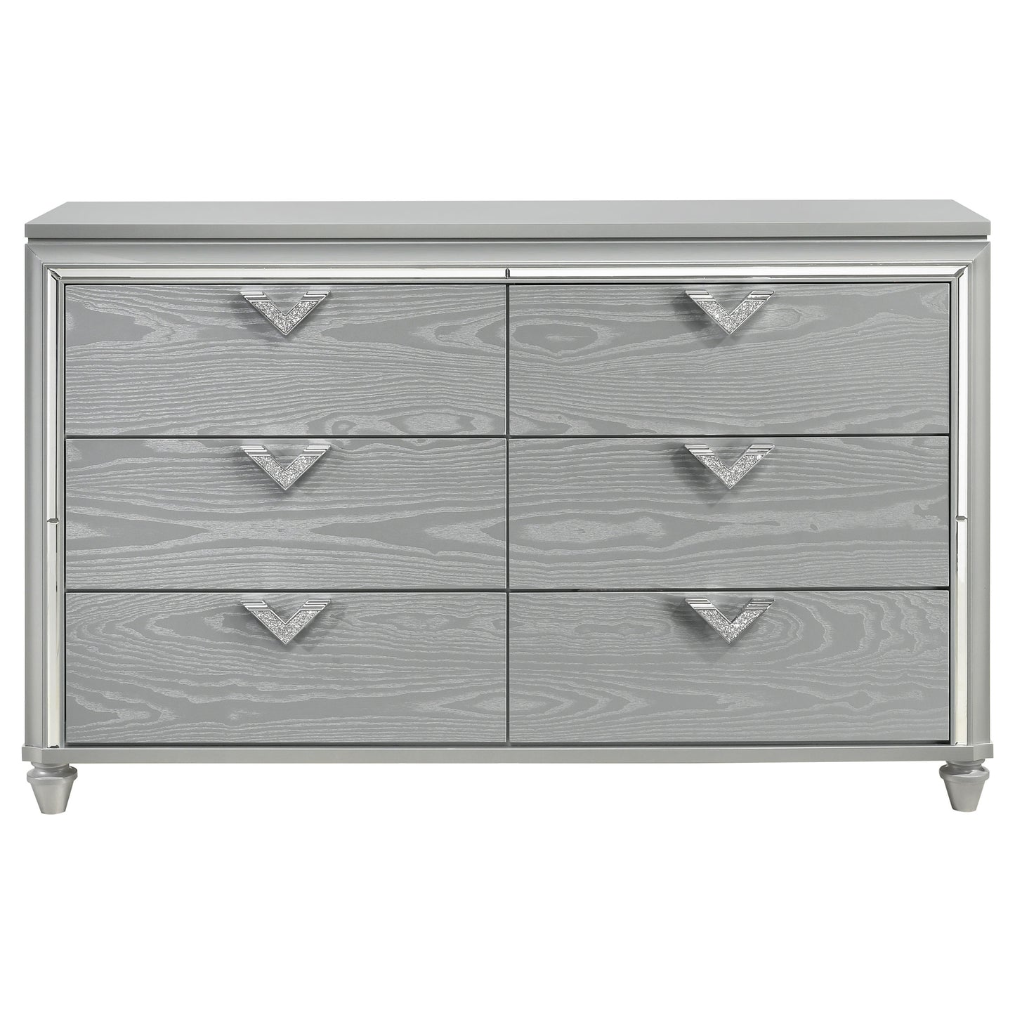 eleanor 6-drawer dresser light silver