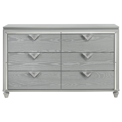 Eleanor 6-drawer Dresser Light Silver