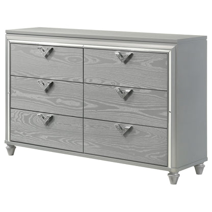 Eleanor 6-drawer Dresser Light Silver