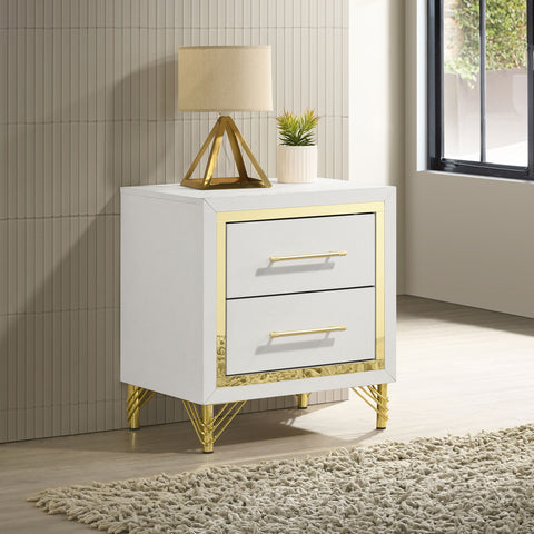 Jocelyn 2-drawer Nightstand Bedside Table WhiteWhite