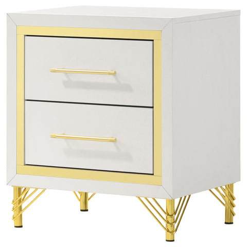 Jocelyn 2-drawer Nightstand Bedside Table WhiteWhite