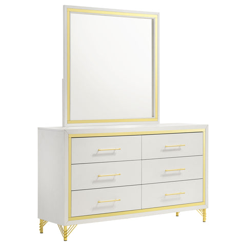 Jocelyn 6-drawer Dresser with Mirror WhiteWhite