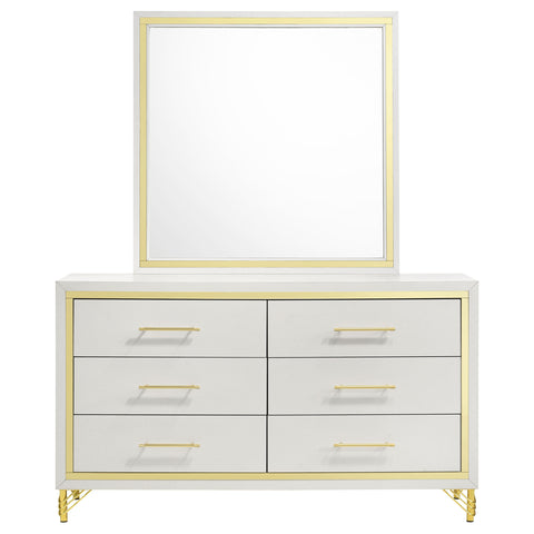 Jocelyn 6-drawer Dresser with Mirror WhiteWhite