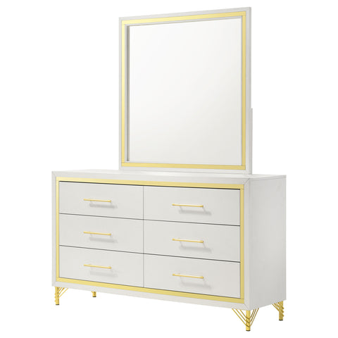 Jocelyn 6-drawer Dresser with Mirror WhiteWhite