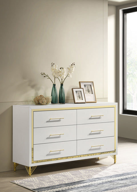 Jocelyn 6-drawer Dresser Cabinet WhiteWhite