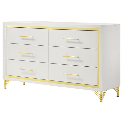 Jocelyn 6-drawer Dresser Cabinet WhiteWhite