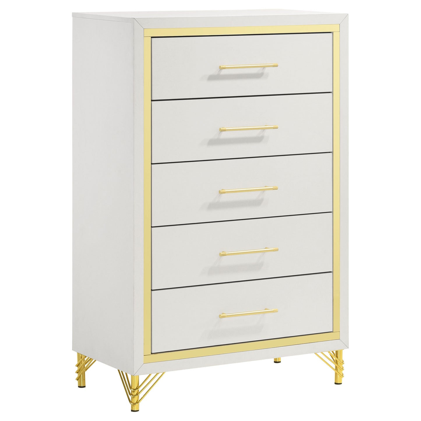 taylor 5-drawer bedroom chest white