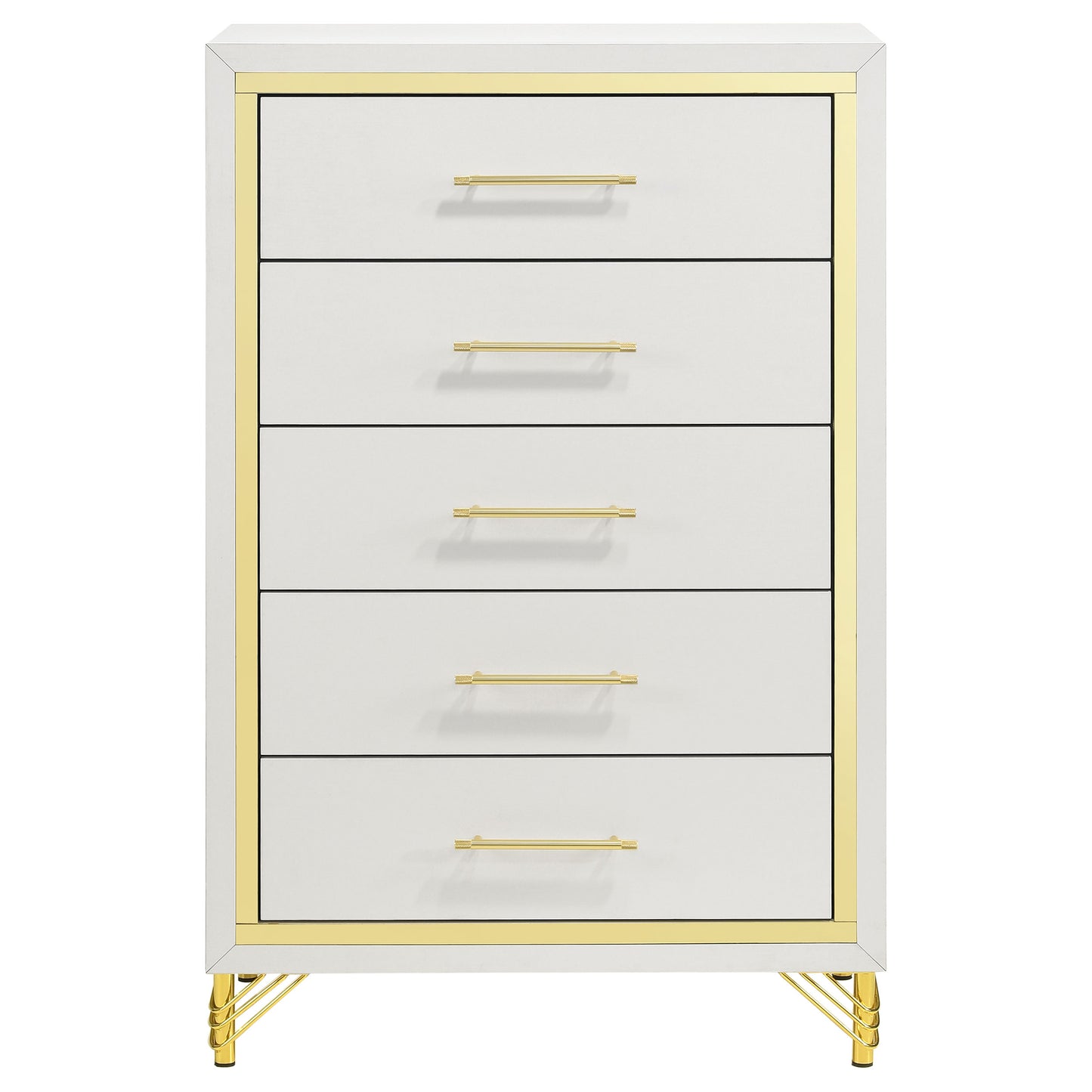 taylor 5-drawer bedroom chest white