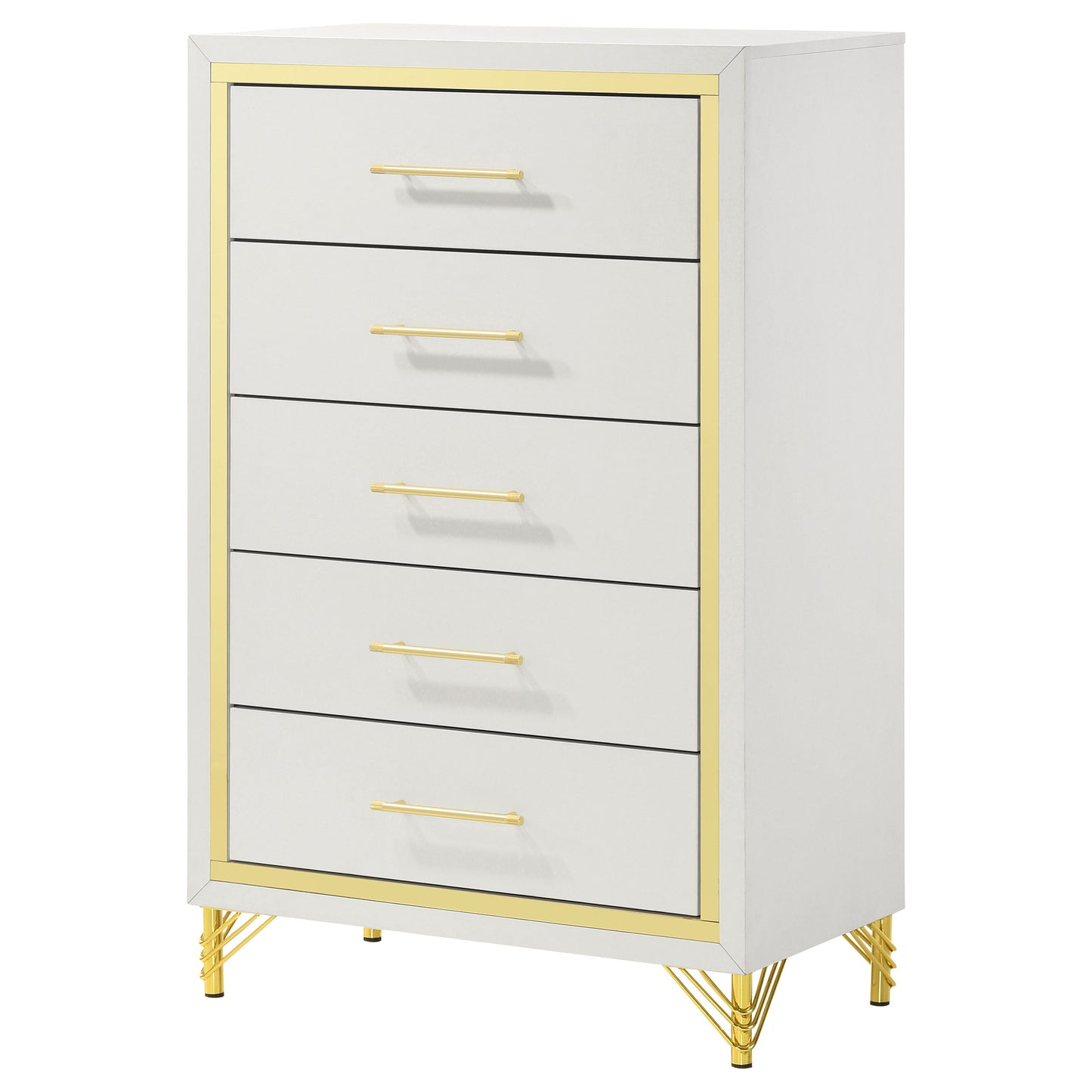 taylor 5-drawer bedroom chest white