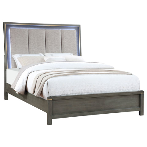 Euston Wood Eastern King LED Panel Bed GreyGrey