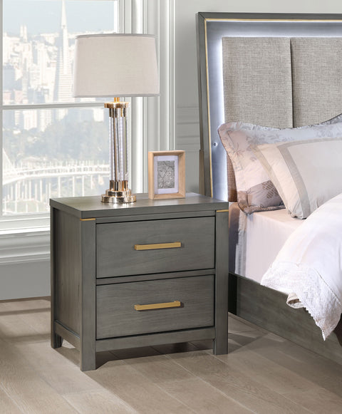 Euston 2-drawer Nightstand GreyGrey