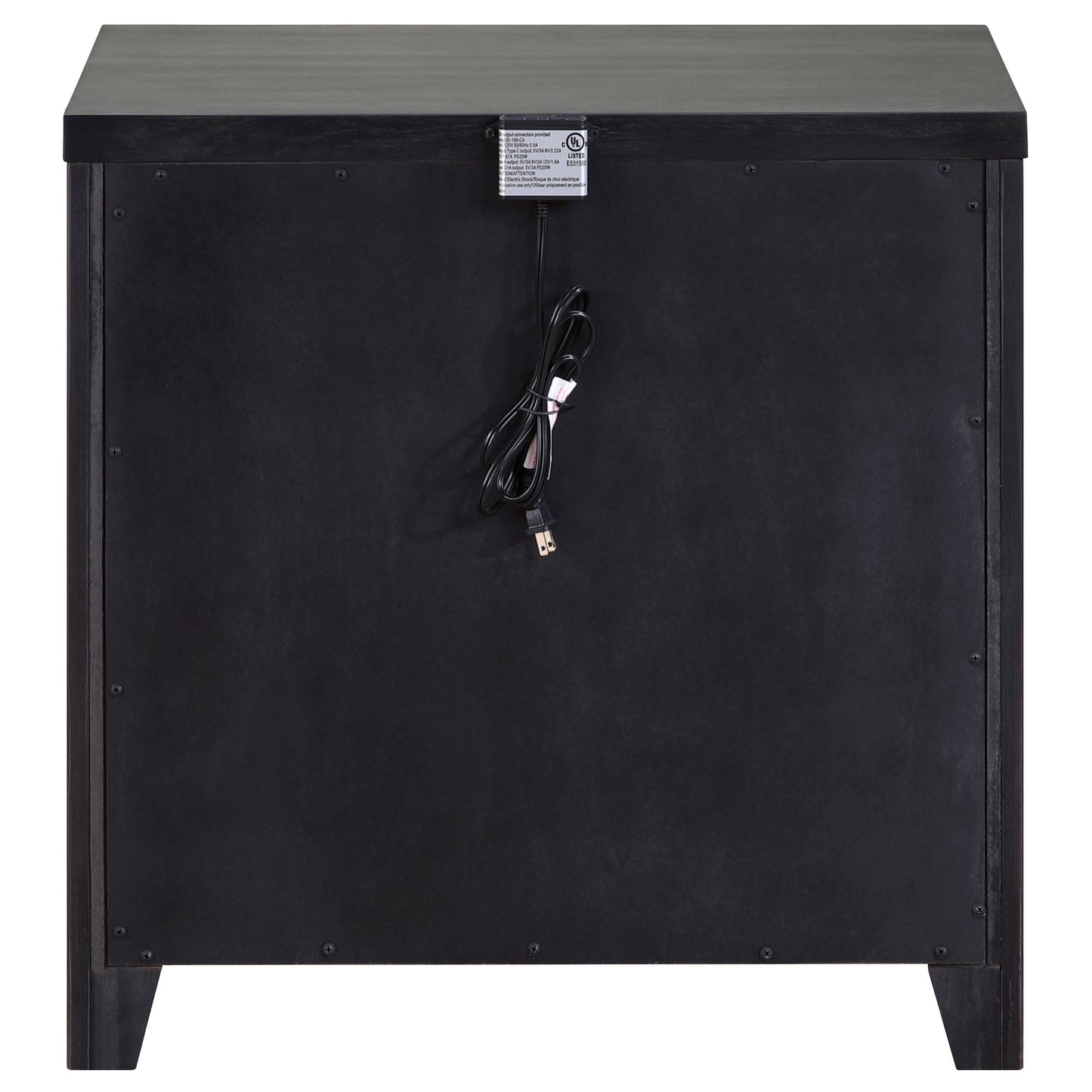 melody 2-drawer nightstand grey