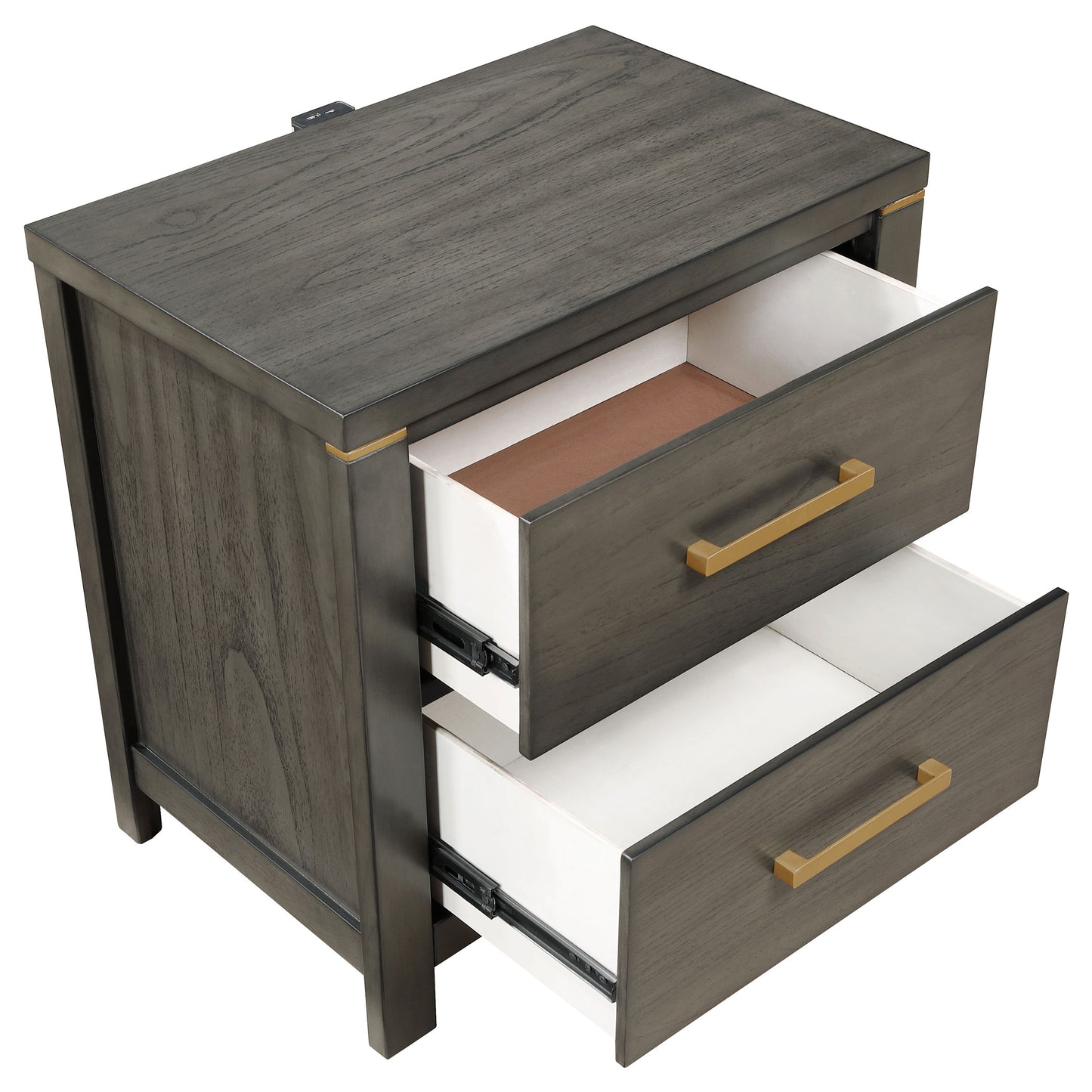 melody 2-drawer nightstand grey