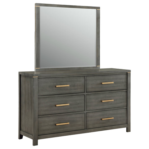 Euston 6-drawer Dresser with Mirror GreyGrey