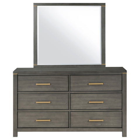 Euston 6-drawer Dresser with Mirror GreyGrey