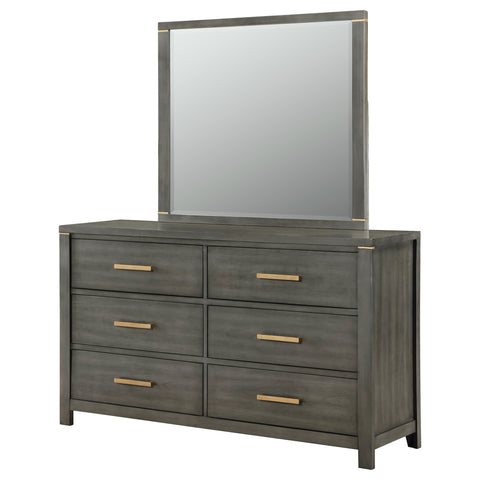 Euston 6-drawer Dresser with Mirror GreyGrey